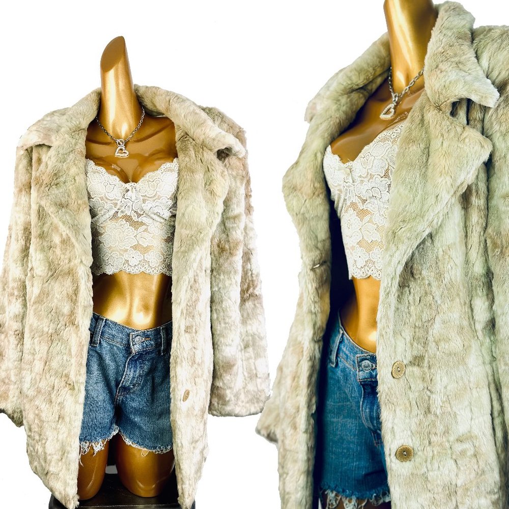 Vintage 70s Hippie Boho Faux Fur PENNY LANE Coat
